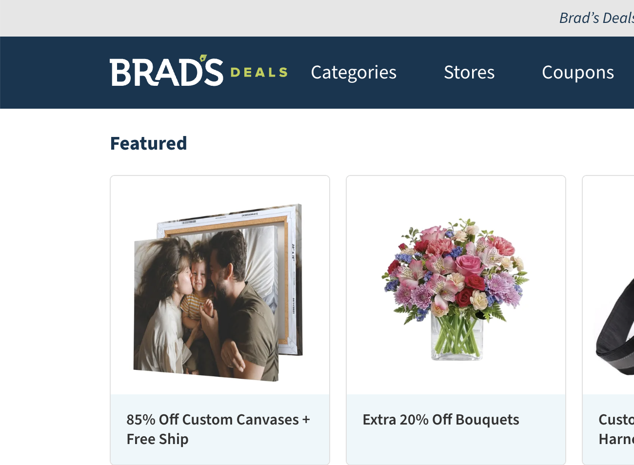 Brad's Deals website