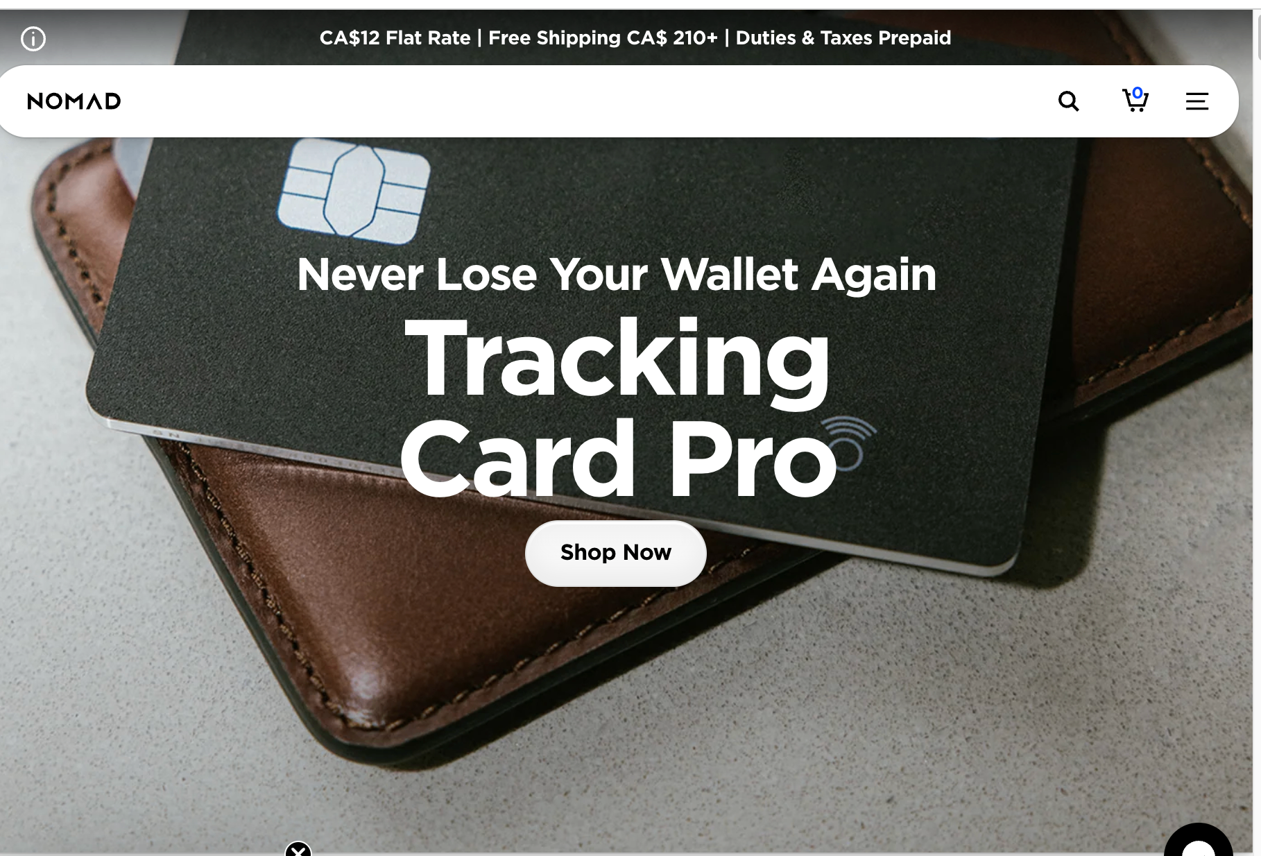 Nomad Goods website